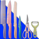 Kit Cozinha 6 Em 1 Inoxidável Colorido - Eazer